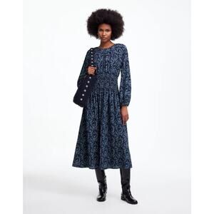 Madewell Bubble Sleeve Smocked Midi Dress Floral Size Medium NWT Cottagecore